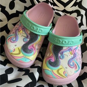 Crocs, pink/mint Unicorn